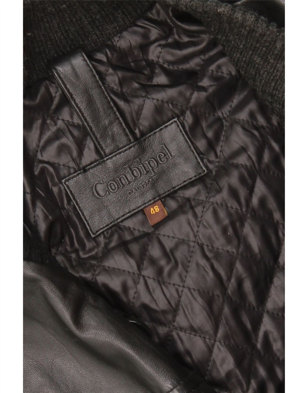 Conbipel Chaqueta Bomber De Cuero Para Hombre IT 48 Cuero Negro Mediano