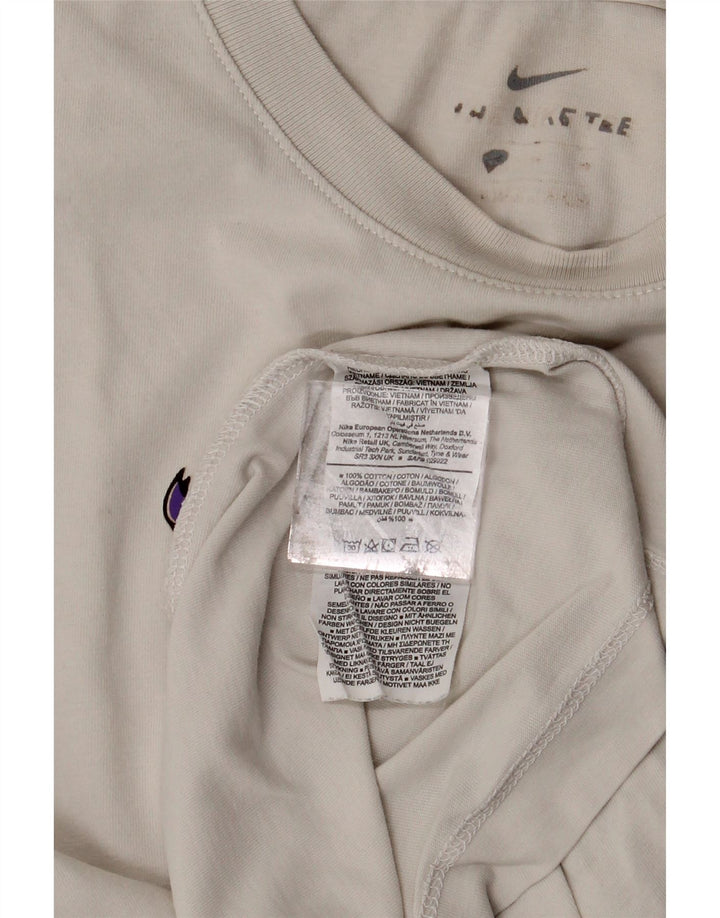 NIKE Camiseta gráfica para hombre Top grande de algodón blanco roto