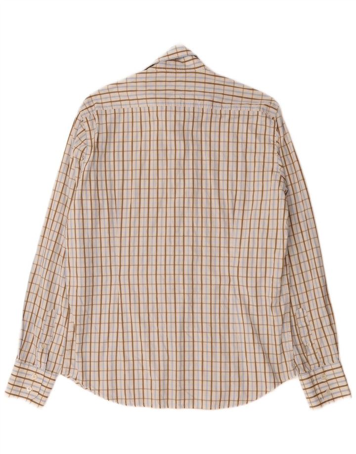 Ted Baker Camisa para hombre talla 3 Algodón a cuadros beige mediano