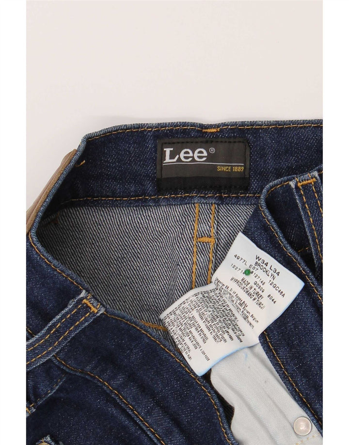 Lee Vaqueros Rectos Brooklyn Para Hombre W34 L34 Algodón Azul