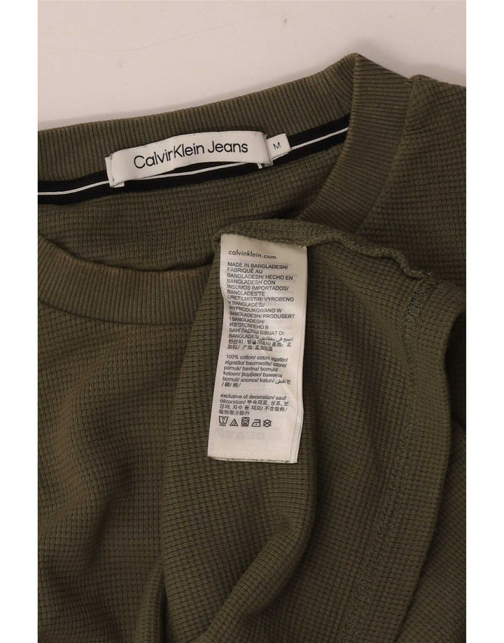 Calvin Klein Jeans Hombre Top Gráfico Manga Larga Algodón Caqui Medio