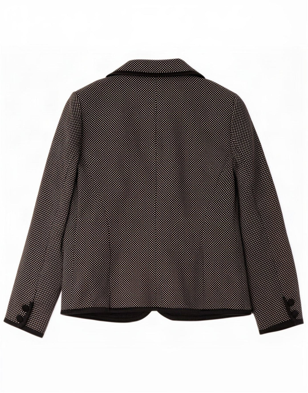 Luisa Spagnoli Chaqueta tipo blazer de 3 botones para mujer UK 10 Small Lana moteada negra