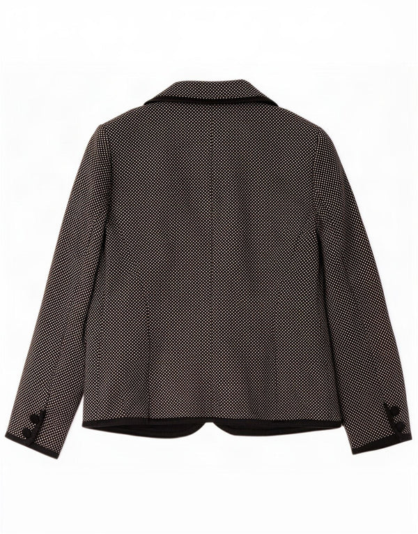 Luisa Spagnoli Chaqueta tipo blazer de 3 botones para mujer UK 10 Small Lana moteada negra