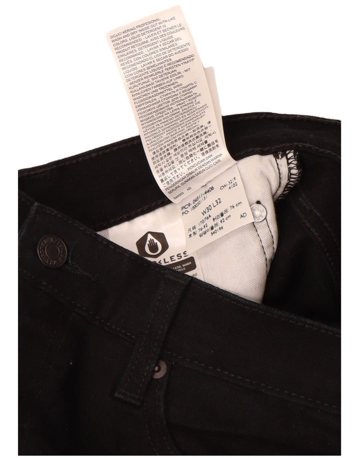 Levi's Hombre 511 Slim Jeans W30 L32 Algodón Negro