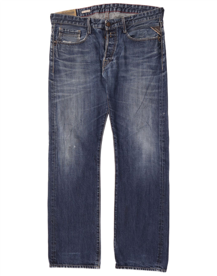 Replay Vaqueros Rectos Billstrong Para Hombre W38 L35 Azul