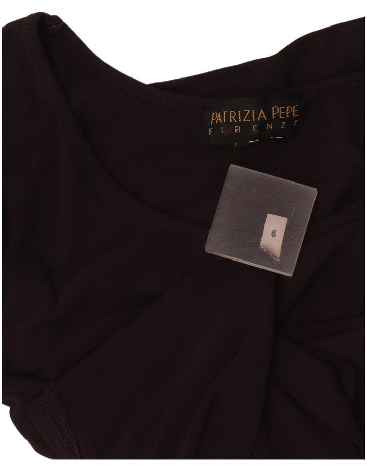 Patrizia Pepe Top para Mujer Manga Larga US 6 Medium Borgoña