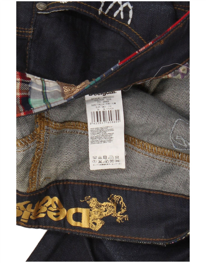 Jeans Desigual Mujer Slim W34 L33 Azul Marino Algodón