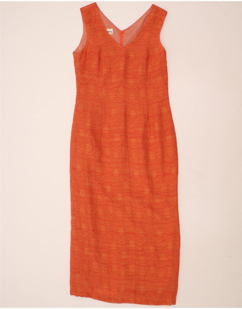 JOHN BENTLEY Womens Sleeveless Maxi Sheath Dress UK 10 Small  Orange Vintage John Bentley and Second-Hand John Bentley from Messina Hembry 