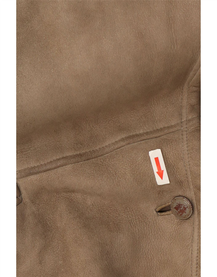 Genny Chaqueta de piel de oveja para mujer US 6 cuero gris medio