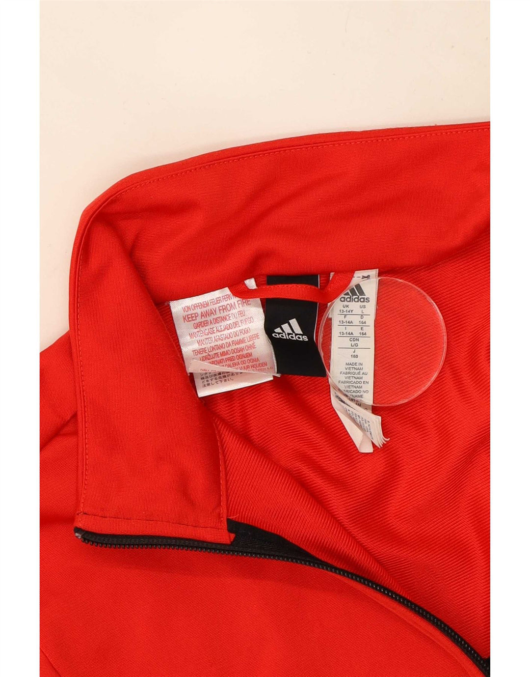 Adidas - Chaqueta de chándal para niño, 13-14 años, color rojo, poliéster