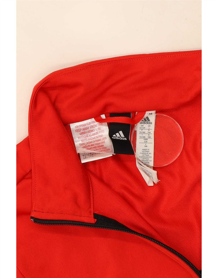 Adidas - Chaqueta de chándal para niño, 13-14 años, color rojo, poliéster