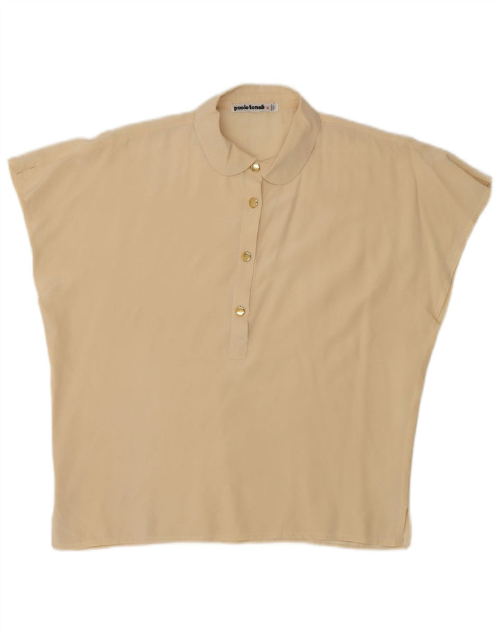 Paolo Tonali Blusa extragrande para mujer UK 10 Small Beige