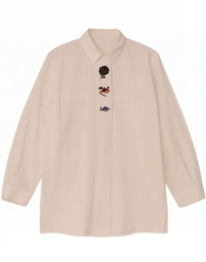 Vintage mujer camisa Reino Unido 16 grande blanco