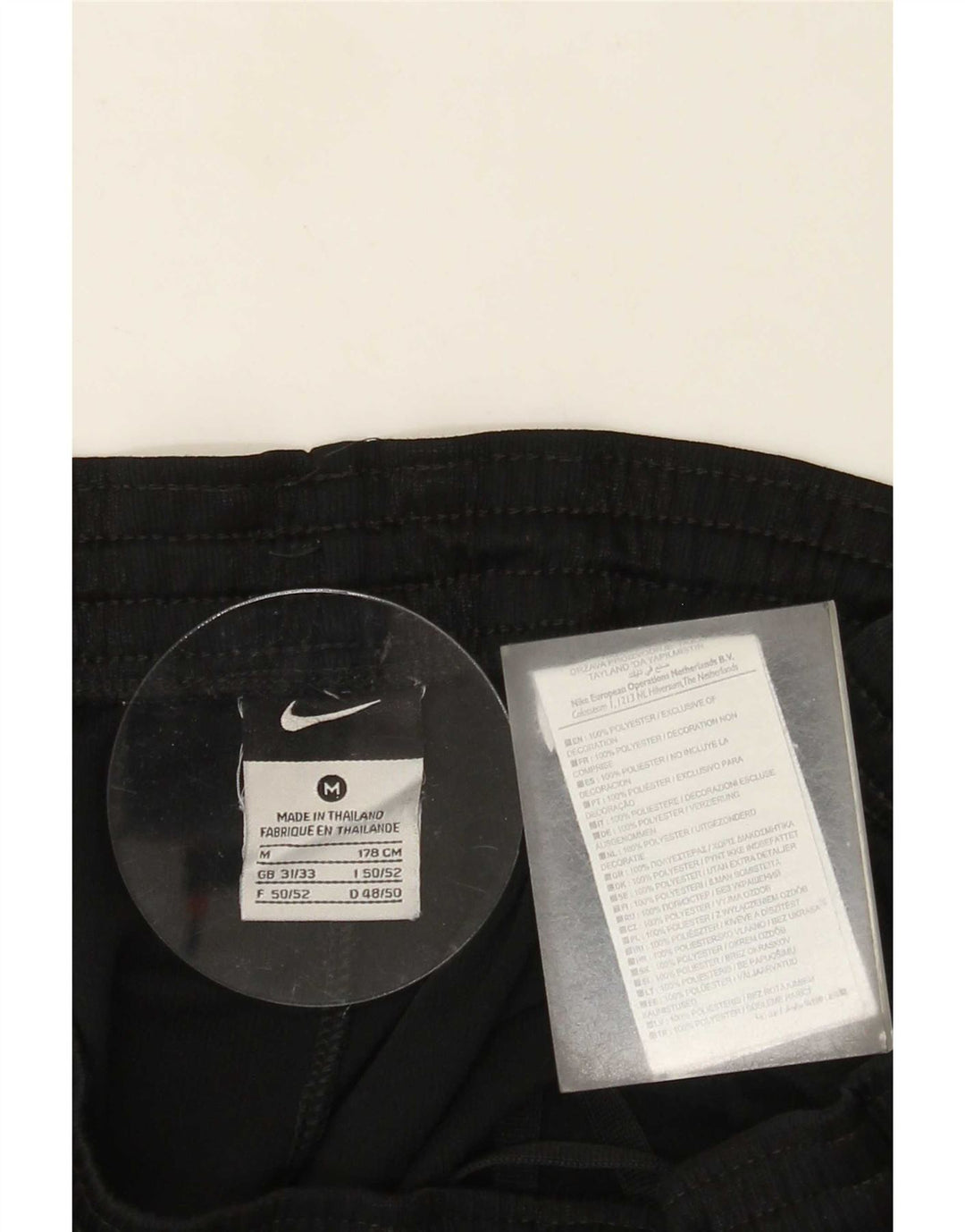 Pantalón corto deportivo Nike para hombre Poliéster a rayas negras medianas