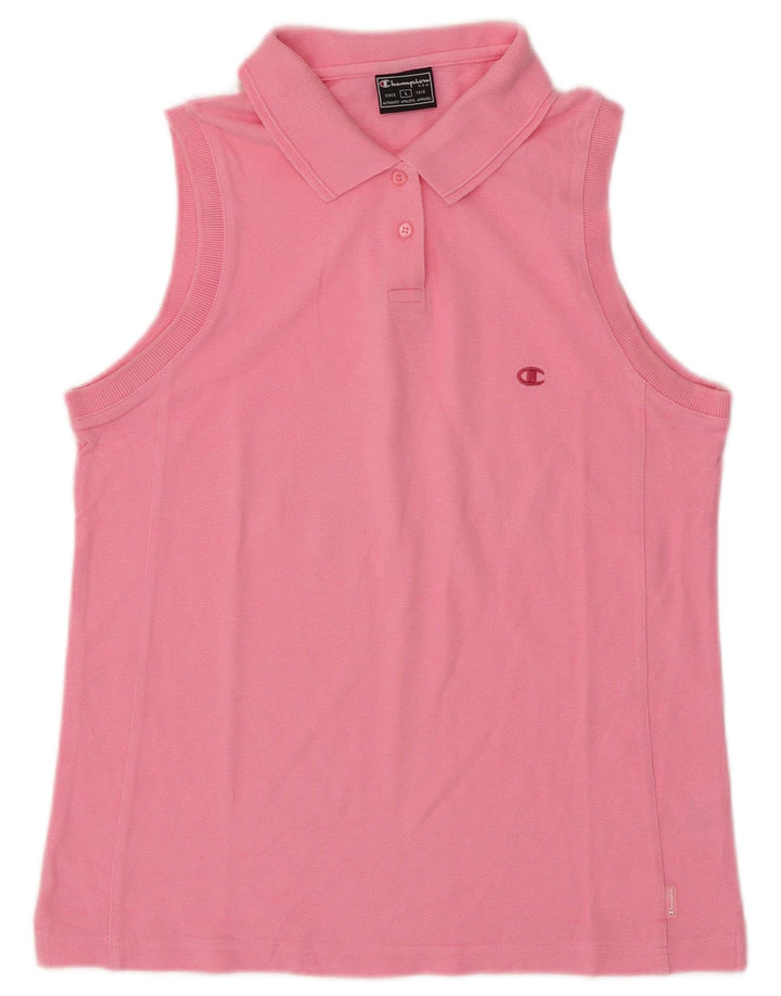 CHAMPION Polo sin mangas para mujer UK 40 Grande Algodón rosa