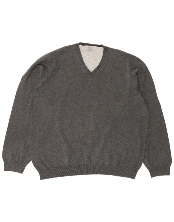 Marks & Spencer - Jersey con cuello en V para hombre, talla 2XL, algodón gris