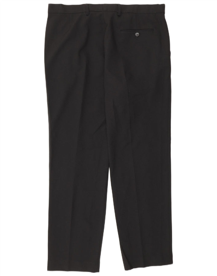Marks & Spencer Pantalones de traje rectos de corte regular para hombre W36 L31 Negro