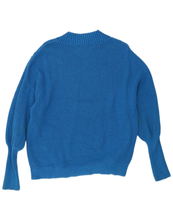 Marks & Spencer Jersey con Cuello Alto para Mujer UK 46 Viscosa Azul Grande