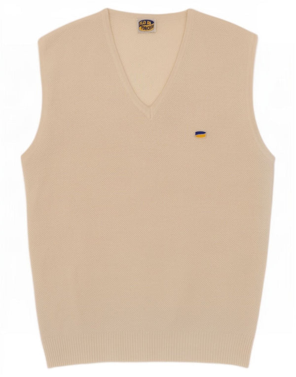 Vintage hombres chaleco tanque top medio de blanco