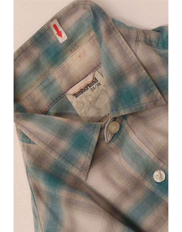 Camisa Timberland Hombre Algodón A Cuadros Azul Medio