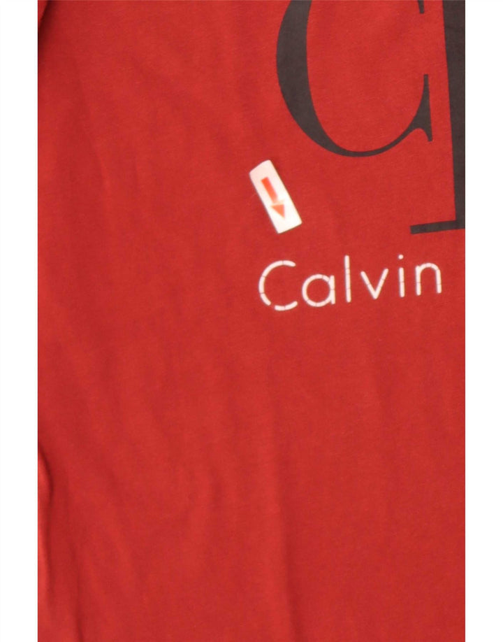 Calvin Klein Jeans - Camiseta gráfica para hombre, talla pequeña, color rojo