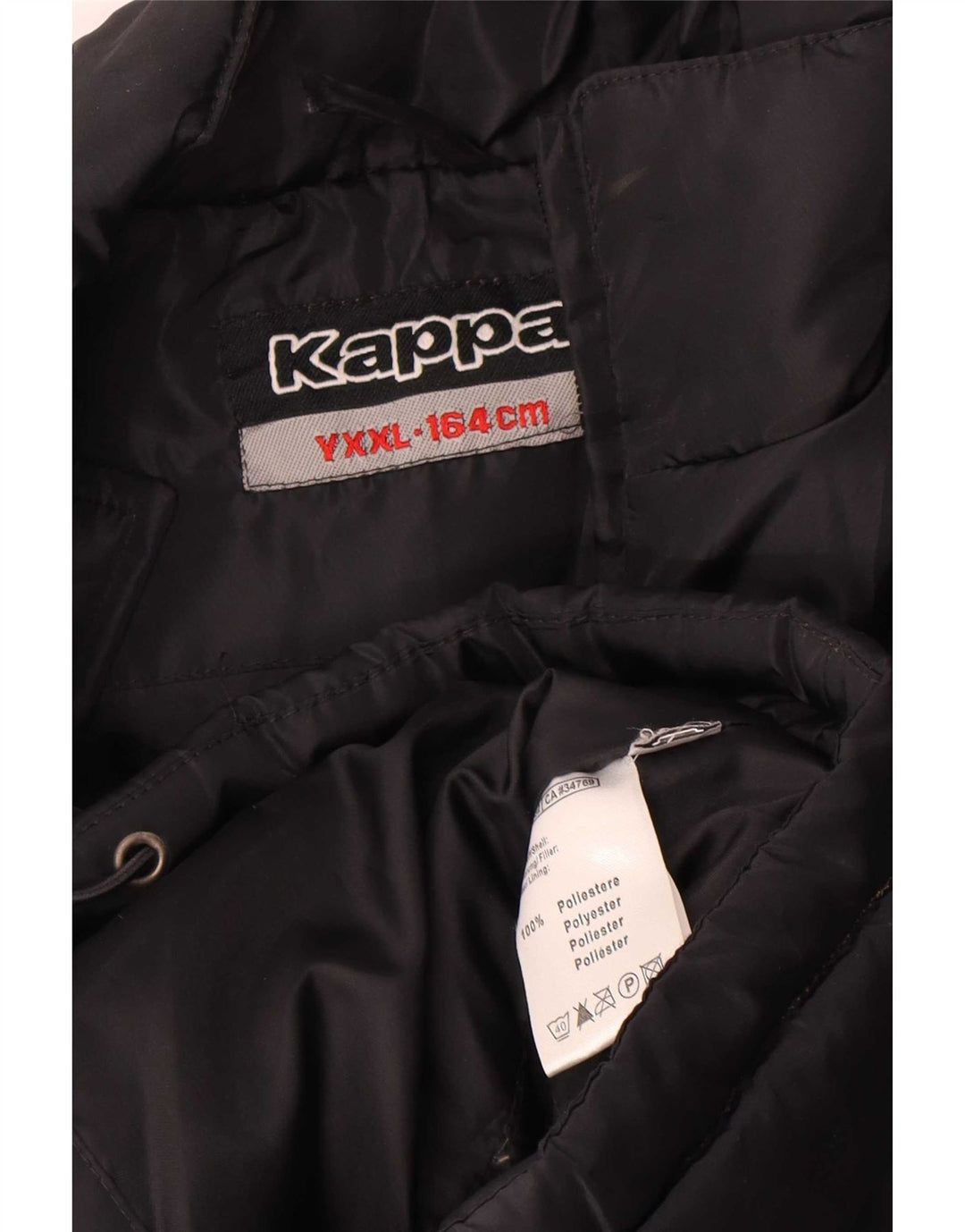 Kappa Chaqueta acolchada con gráfico para niños 13-14 años 2XL Negro Poliéster