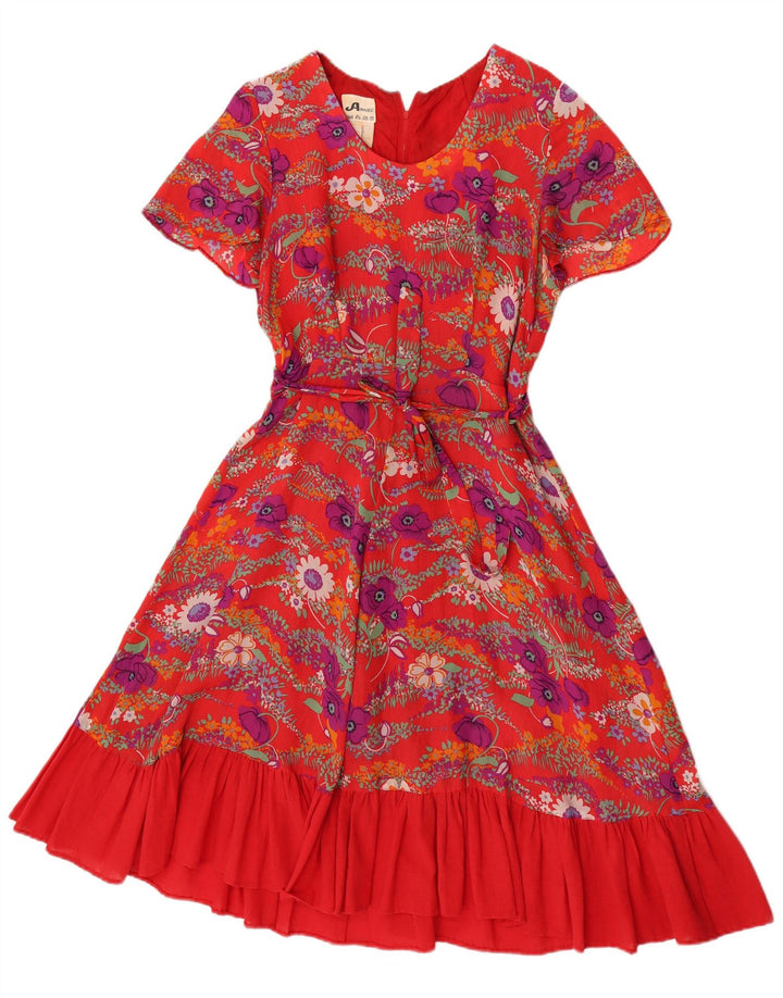 Arnel Vestido acampanado para mujer EU 42 Grande Rojo Floral