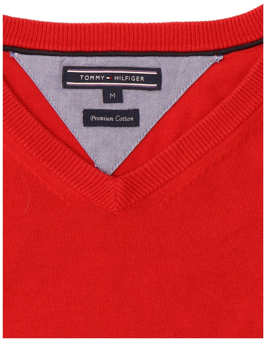 Tommy Hilfiger Jersey con Cuello en V para Hombre de algodón Rojo Medio