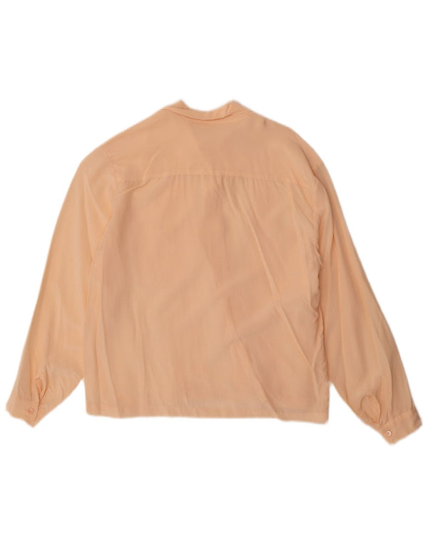 Vintage mujer camisa blusa Reino Unido 14 rosa grande