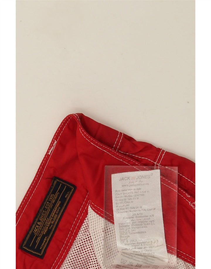 Jack & Jones Mens Casual Shorts Medium W32 Poliéster Rojo