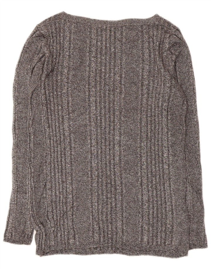 Marks & Spencer Suéter tipo jersey con cuello barco para mujer Reino Unido 40 Gris medio moteado