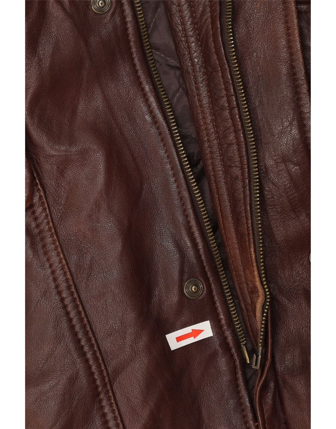 MAESTRO ARTIEIANO Chaqueta de cuero para hombre UK 44 2XL Cuero marrón