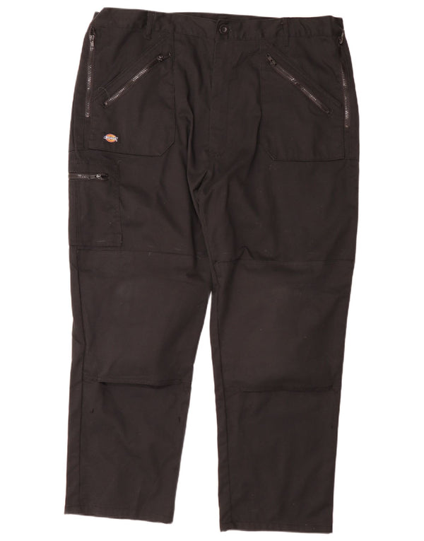 Dickies Pantalones cargo rectos para hombre W44 L29 Poliéster negro