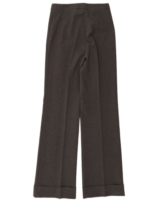 Sisley Pantalones casuales de pierna ancha para mujer IT 38 XS W25 L31 Gris jaspeado