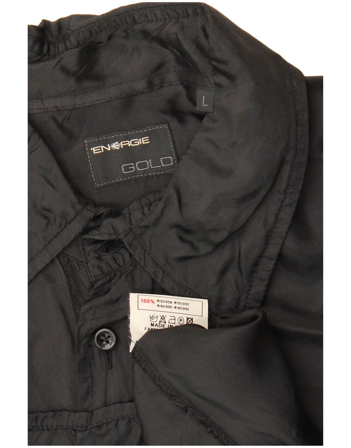 Camisa Energie Hombre Grande Viscosa Negra