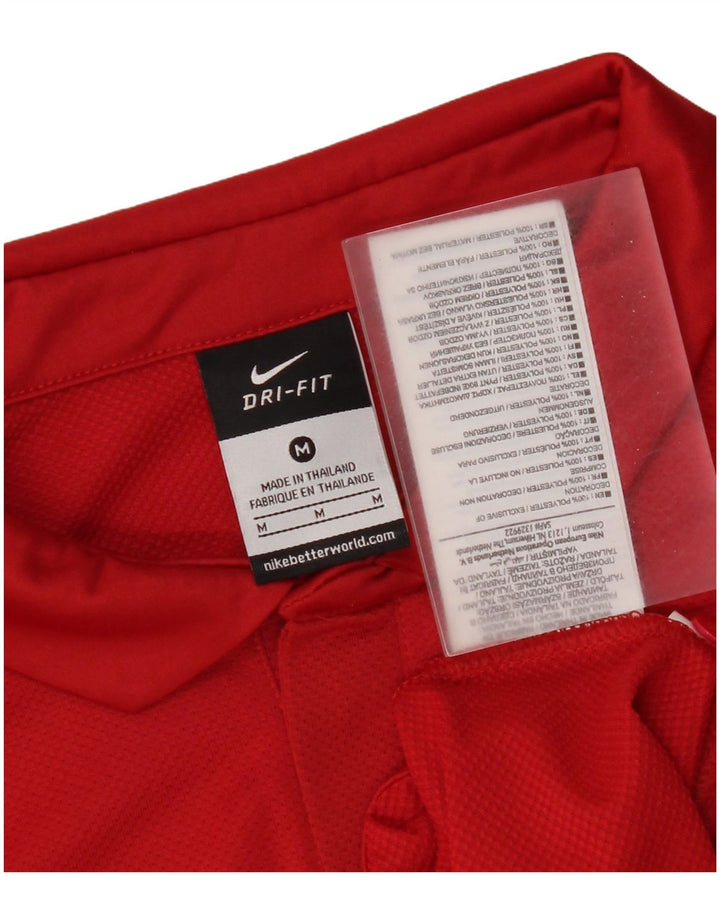 Polo Nike Dri Fit para hombre Poliéster rojo mediano