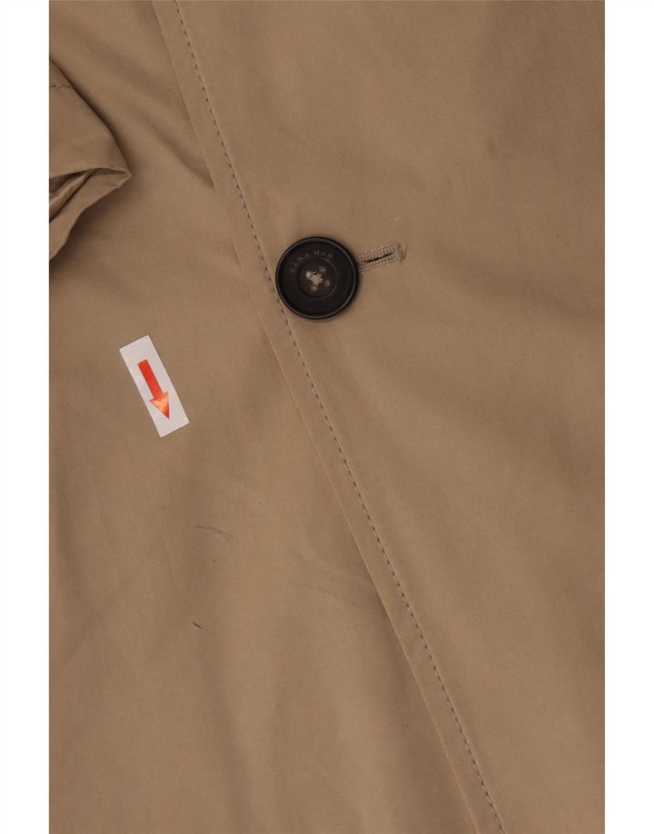 Zara Hombre Gabardina ES 38 Poliéster Beige Medio