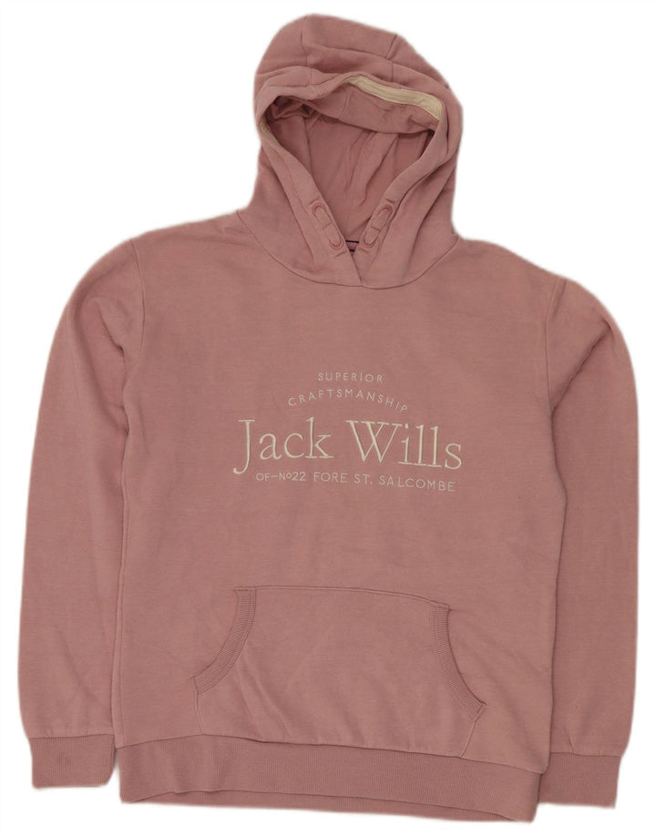 JACK WILLS Jersey con capucha gráfico para niña 14-15 años Algodón rosa