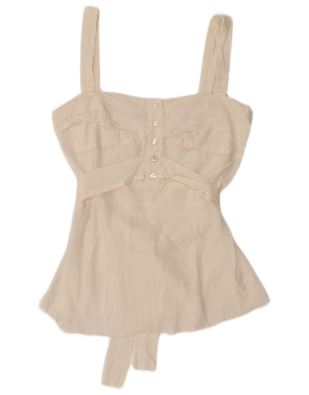 GUESS BY MARCIANO Blusa corta sin mangas para mujer UK 8 Small White