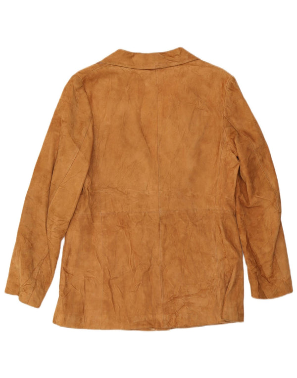 VINTAGE Chaqueta de ante para mujer IT 46 Cuero beige grande