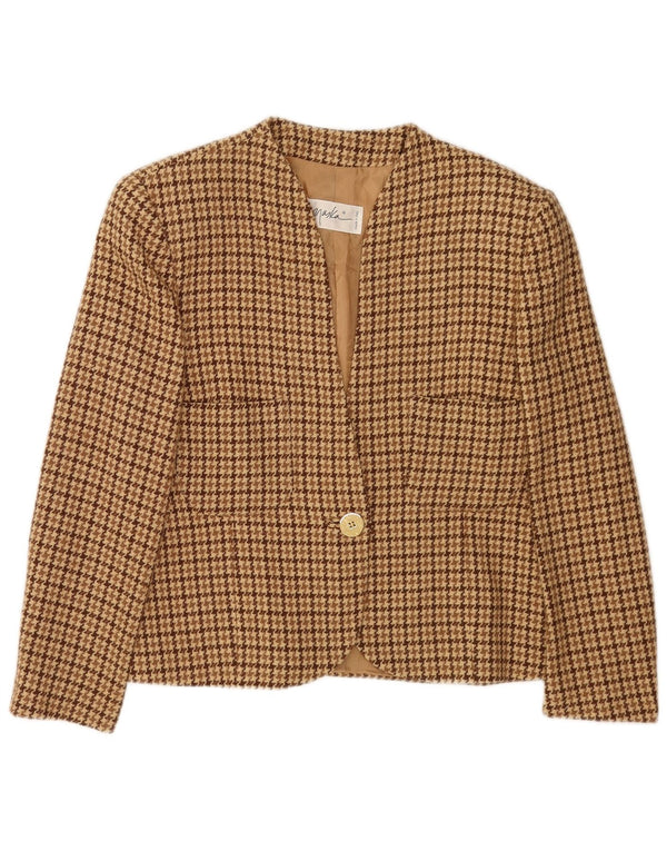 Chaqueta tipo blazer Maska con manga 3/4 para mujer IT 44 Medium Beige Houndstooth