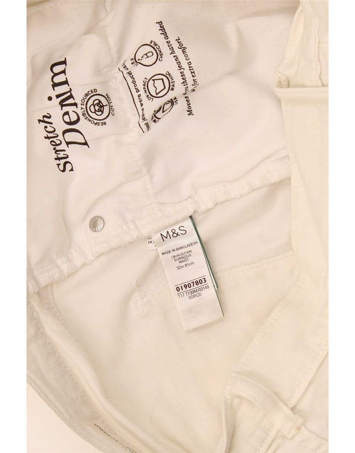 Marks & Spencer Pantalones cortos de mezclilla para hombre W32 Algodón blanco mediano