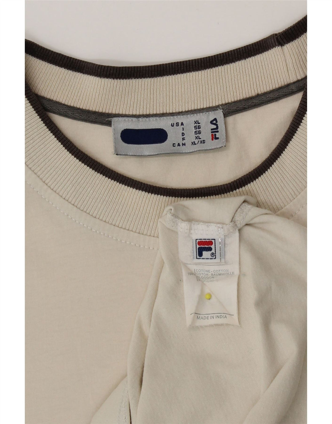 Fila Camiseta Hombre Top XL Algodón Beige