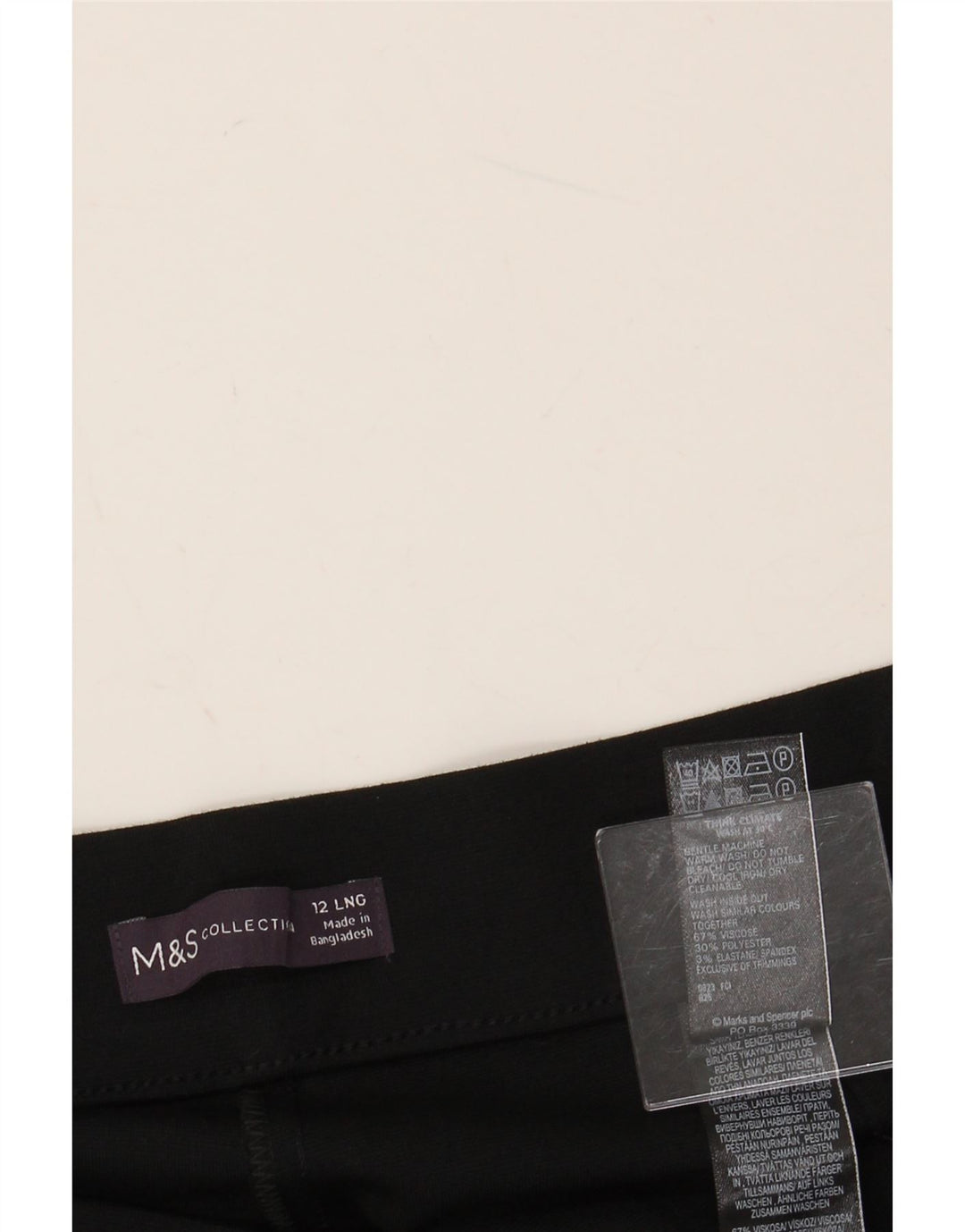 MARKS & SPENCER Pantalones casuales rectos para mujer UK 12 Medium W30 L30 Negro