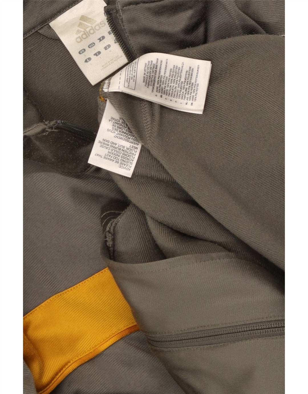 Adidas Hombre Chándal Top Chaqueta Pequeña Gris Colorblock Poliéster