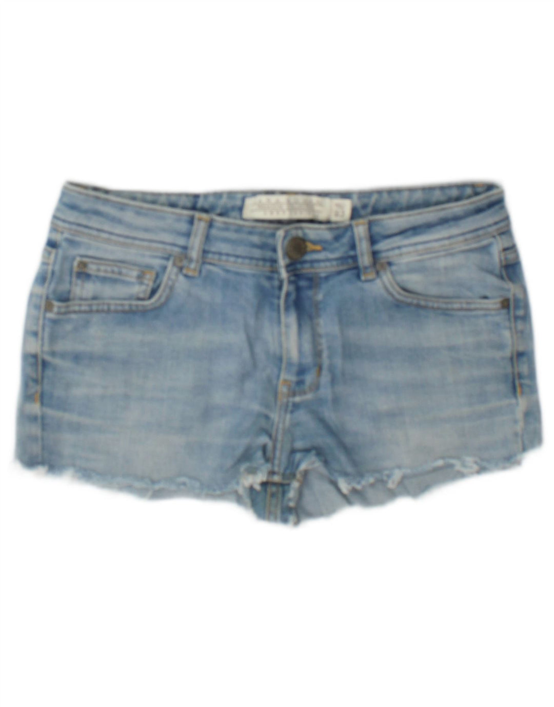 Zara Mujer Denim Hot Pants EU 40 Medium W30 Algodón Azul