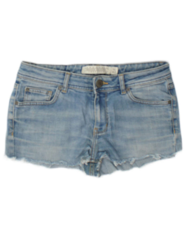 Zara Mujer Denim Hot Pants EU 40 Medium W30 Algodón Azul