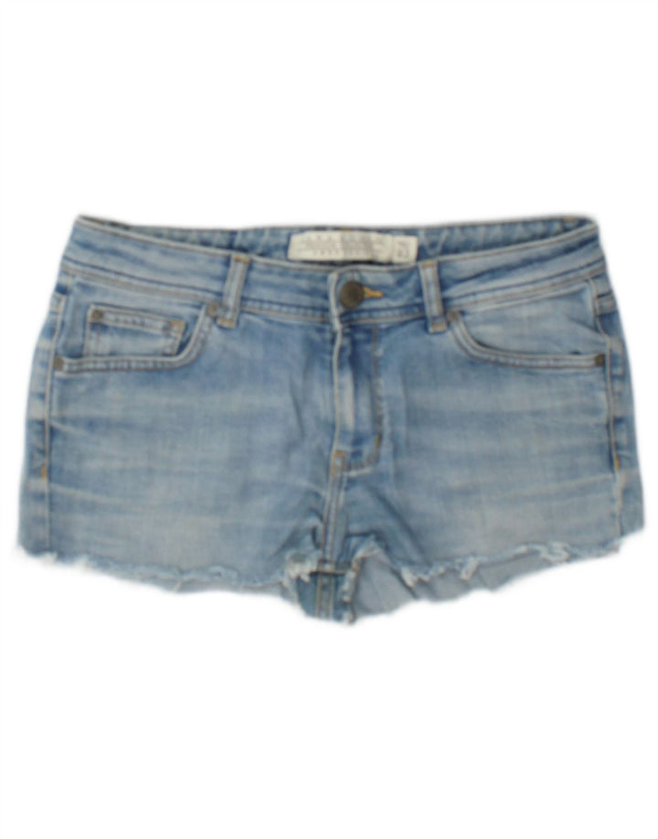 Zara Mujer Denim Hot Pants EU 40 Medium W30 Algodón Azul