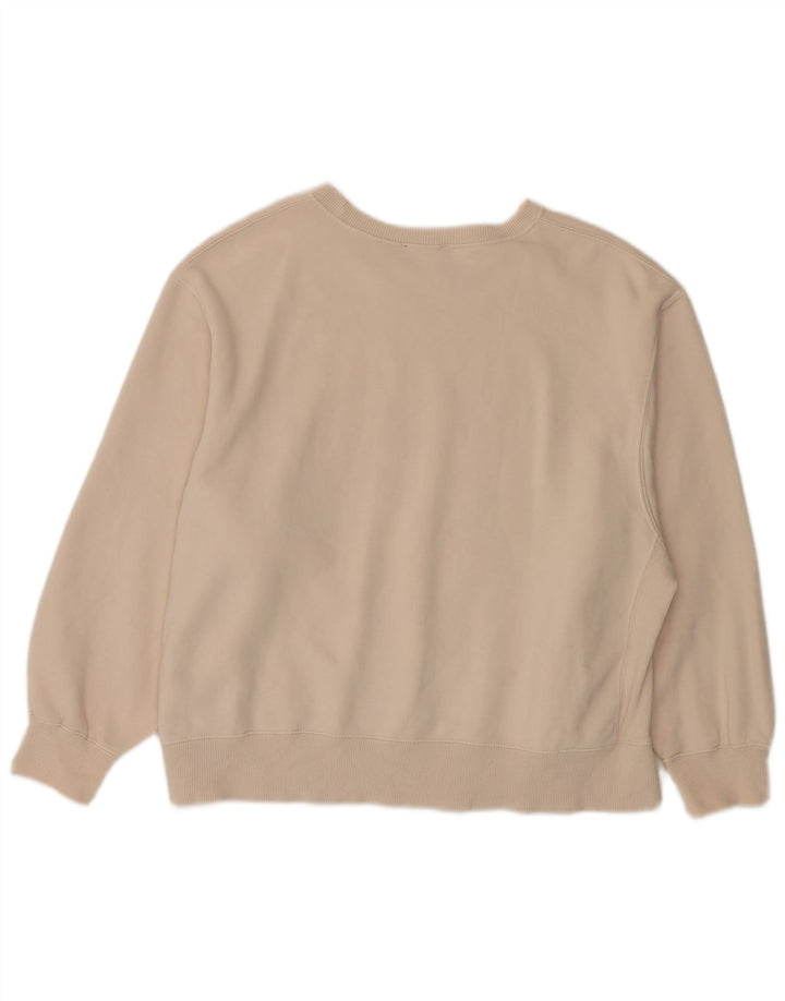 Zara Mujer Sudadera Extragrande Jersey UK 46 Grande Algodón Beige