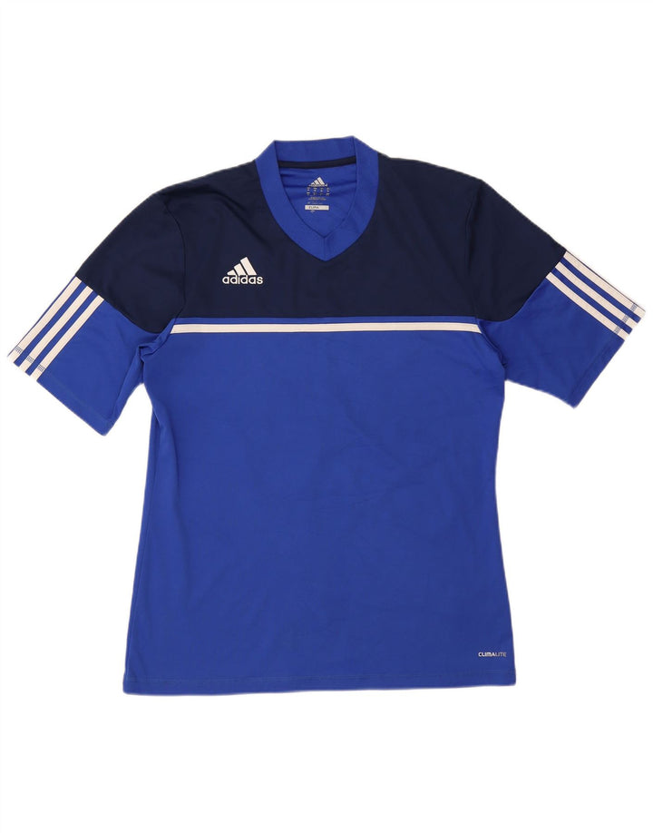Adidas Hombre Marco Graphic Camiseta Top Azul Medio Colorblock Poliéster
